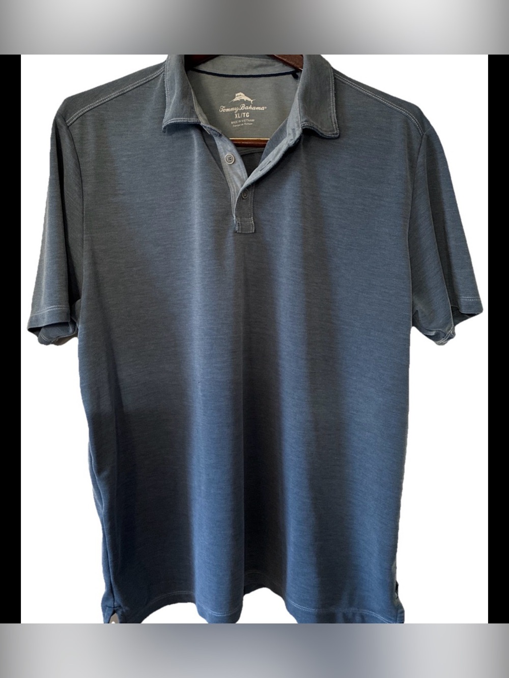 Tommy Bahama Men’s XL TG Blue Tencel Polyester Polo Shirt Short Sleeve Collared